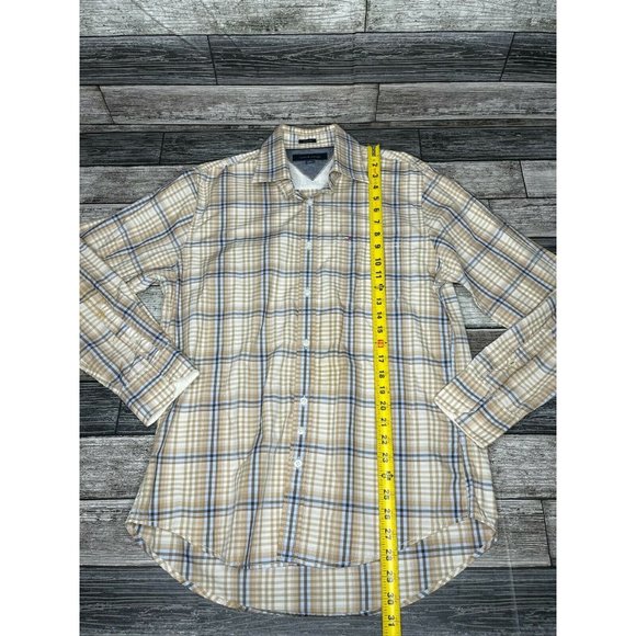 Tommy Hilfiger Tan Plaid Long Sleeve Button Down - Picture 2 of 6